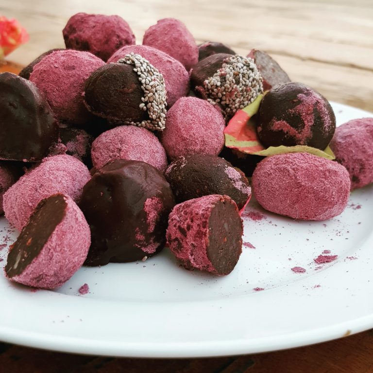 pile of bliss balls on a plate